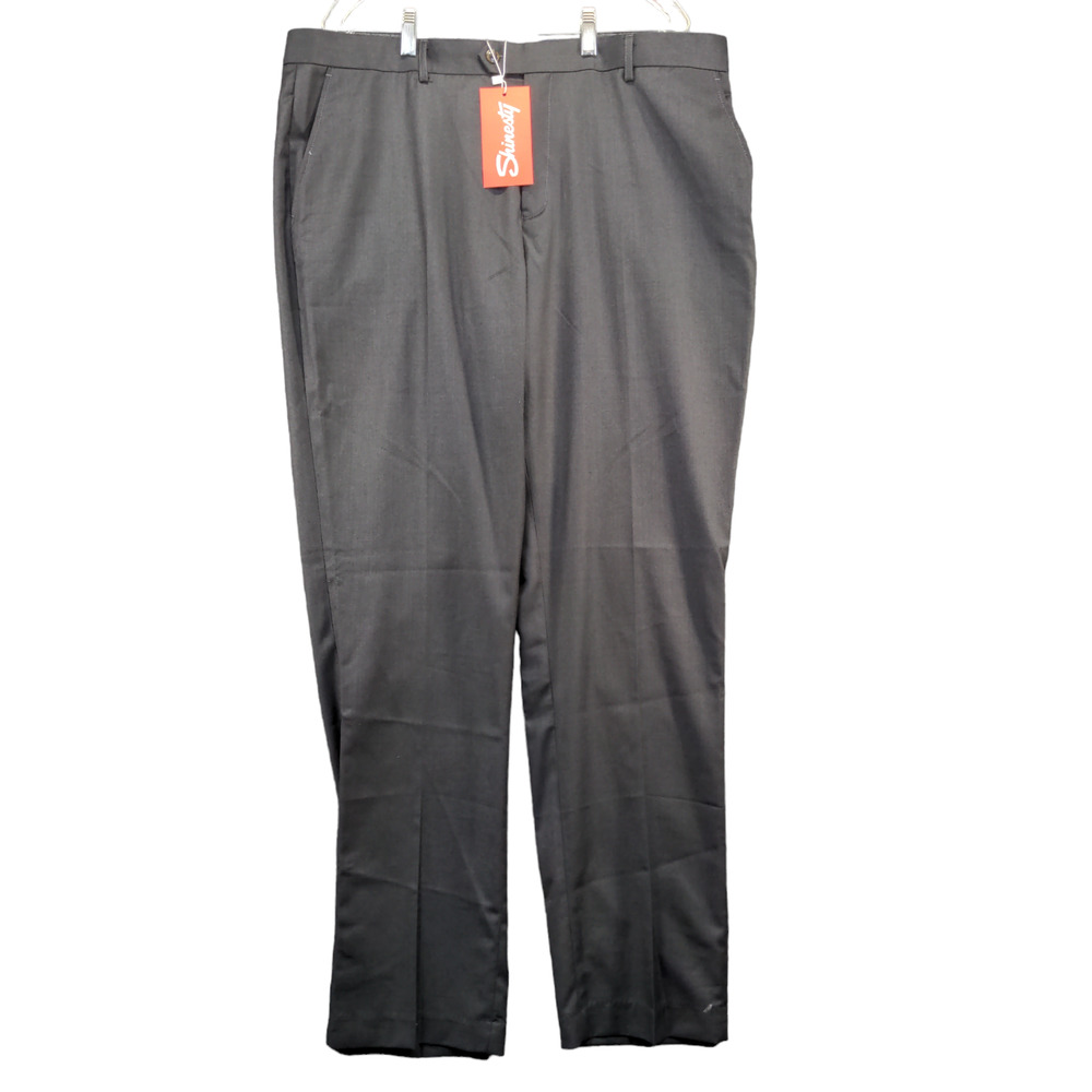 Shinesty Men's The Grey Madison Dress Pants 40x35 Flat Front W/Tags